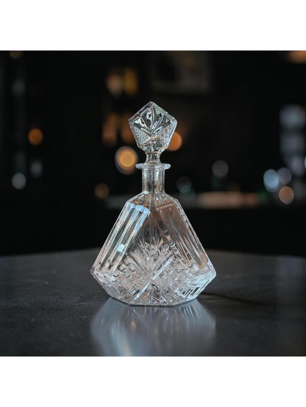 Godinger Dublin Collection Crystal Liquor Decanter | Geometric Faceted Barware